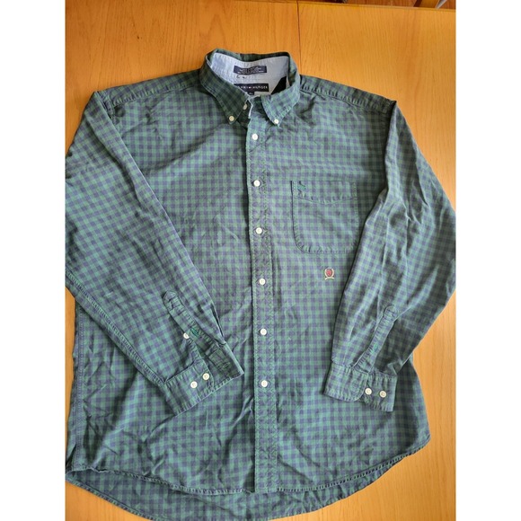 Tommy Hilfiger Other - Vtg Tommy Hilfiger Check Button Up Y2k Blue Green size XL